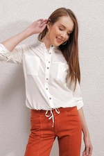 Bigdart 3619 Lace-Up Shirts - Ecru