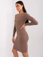 Brown dress with long sleeves