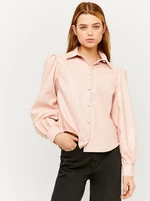 Růžová koženková košile TALLY WEiJL - Dámské