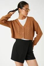 Koton Women's Camel Hair Cardigan