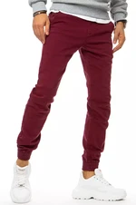 Men's denim running pants burgundy Dstreet