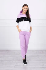 Set with color stripes purple + black