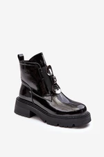 Patentované dámské kotníkové boty s ozdobou, černá S.Barski