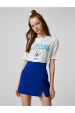Koton College T-Shirt Short Sleeved Crew Neck Printed