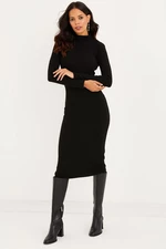 Cool & Sexy Women's Black Backless Midi Dress