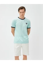 Koton Dog Embroidered T-Shirts, Crew Necks, Slim Fits, Short Sleeves.