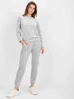 Light grey velour set with trousers by Brenda RUE PARIS