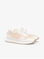 Light Pink Women's Leather Sneakers Tommy Hilfiger Essential Runner - Womens