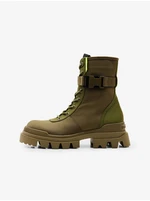 Khaki Desigual Track Combat Ankle Boots - Women