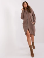 Brown long sweatshirt with pockets