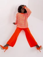 Orange and ecru set with wide legs