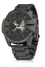 Polo Air Sport Case Men's Wristwatch Black-Green Color