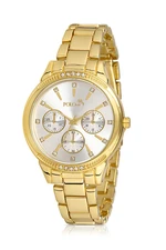 Polo Air Elegant Women's Wristwatch Gold Color with Stone Detail