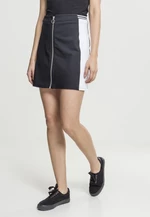 Women's college skirt with zipper blk/wht