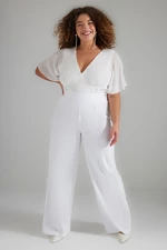 Trendyol Curve White Wide Leg Woven Finike Bridal Pants