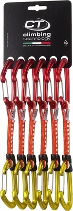 Climbing Technology Fly-Weight EVO Set DY Quickdraw Red/Gold Wire Straight Gate 12.0 Mosquetón de escalada