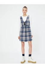 Koton Salopet Mini Dress with a Comfortable Cut, Tie Front, Soft Texture.