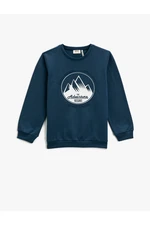 Koton Printed Sweatshirt Nature And Adventure Themed Long Sleeved Crewneck