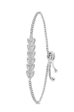 Polo Air Zircon Stone Adjustable Leaf Bracelet