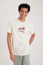 DEFACTO Regular Fit Crew Neck Printed T-Shirt