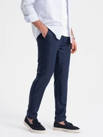 Ombre Men's classic chino SLIM FIT pants - navy blue