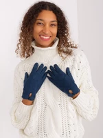 Tmavě modré rukavice s geometrickými vzory