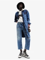 Blue women's long denim jacket Desigual Luane - Women