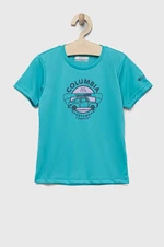 Detské tričko Columbia Mirror Creek Short Sleeve Graphic Shirt tyrkysová farba