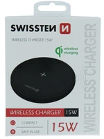 Swissten nabíječka pro mobil bezdrátová nabíječka 15w,černá