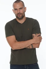 T8568 DEWBERRY V-NECK MEN'S T-SHIRT-KHAKI