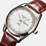 8 Colors Stainless Steel Couple Business Casual Simple Artificial Leather Strap Quartz Watch