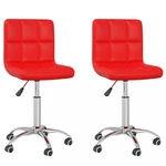 Otočná jídelní židle 2 ks umělá kůže / chrom Dekorhome Červená,Otočná jídelní židle 2 ks umělá kůže / chrom Dekorhome Červená