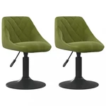Otočná jídelní židle 2 ks samet / kov Dekorhome Světle zelená,Otočná jídelní židle 2 ks samet / kov Dekorhome Světle zelená