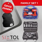 SET 1 Gola sada TOOL SET PLUS 108 + Dětské nářadí KIDS 12 + Čepice s čelovkou B-HAT, černá