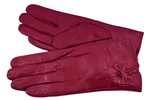 Dámské zateplené kožené rukavice Arteddy - vínová (M)