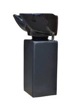 Kadeřnický sloupový mycí box Detail černá noha - černá mísa (DHS6661) + dárek zdarma