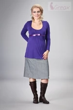 Gregx Těhotenská sukně ELVIA - šedá s odstínem stříbr. nitky, vel.  S (36)