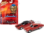 1971 Dodge Charger Super Bee Red with Black Top and 1971 Chevrolet Monte Carlo SS Cranberry Red "Class of 1971" Set of 2 Cars 1/64 Diecast Model Cars