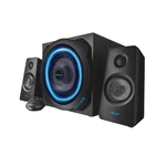 Reproduktory Trust GXT 628 (20562) čierne/modré PC zostava reproduktorov • 2.1 kanálový zvuk • celkový výkon 120 W (RMS) • 1× audio-in 3,5mm jack • an