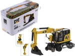 CAT Caterpillar M323F Railroad Wheeled Excavator with 3 Accessories (Safety Yellow Version) "High Line" Series 1/87 (HO) Diecast Model by Diecast Mas