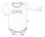 Baby Nellys Body dlouhý rukáv Love - bílé vel.  62
