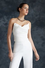 Trendyol Bridal White Crop Woven Bustier