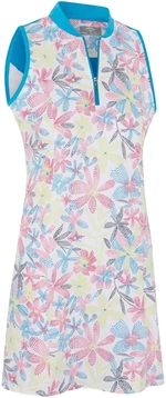 Callaway Womens Chev Floral Dress With Back Flounce Alb strălucitor XS