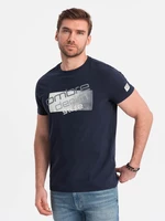 Ombre Men's logo cotton t-shirt - navy blue