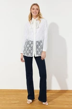 Trendyol White Brode Lace Elegant Woven Shirt