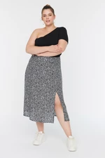 Trendyol Curve Black Slit Woven Viscose Skirt