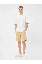 Koton Basic Bermuda Shorts with Lace-Up Waist with Pocket Detail.