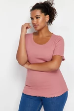 Trendyol Curve Dusty Rose Camisole Knitted Plus Size Blouse