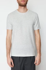 Trendyol Gray Melange Regular/Normal Fit Textured Basic T-Shirt