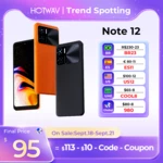 HOTWAV Note 12 Note12 Smartphone Android 13 6.8'' 90Hz 20W fast charge 8GB+128GB 48MP Rear Camera NFC 6180mAh Cell phone